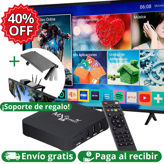 MXQ Pro™ | TV Box Smart TV +1.000 Canales 4K 5g + Soporte para TV de REGALO 🎁