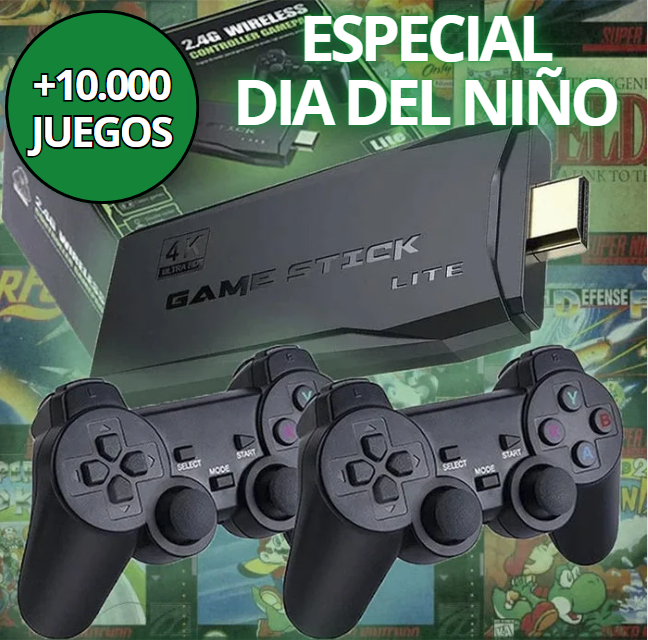 🟢 Game Stick 4K 2.4G Wireless | 45% OFF Día del Niño 🎁