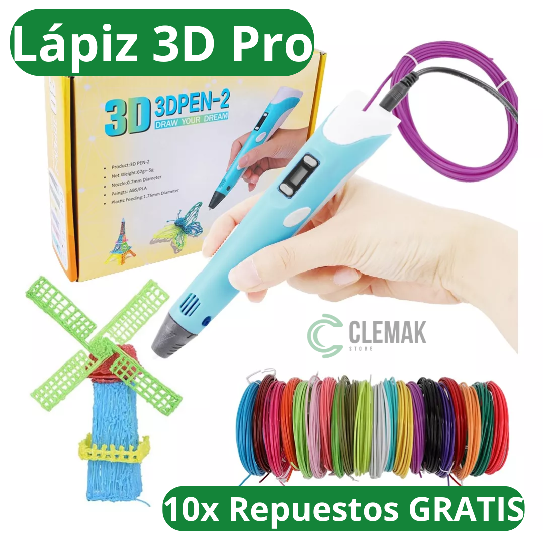 PrintCraft™ | Lápiz 3D Pro + 10x Repuestos 🎁 30% OFF