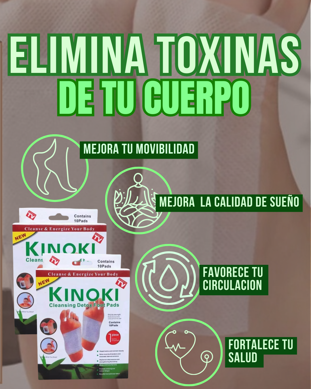 OFERTA ESPECIAL: Kinoki™ | Pack 10 Parches Desintoxicantes