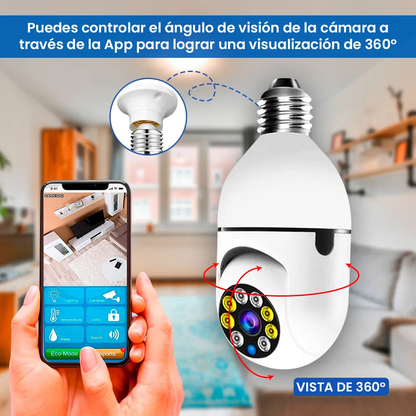 OFERTA ESPECIAL 2x1: SmartCam | Foco Cámara de Seguridad (Con luz) 360º WiFi 1080p